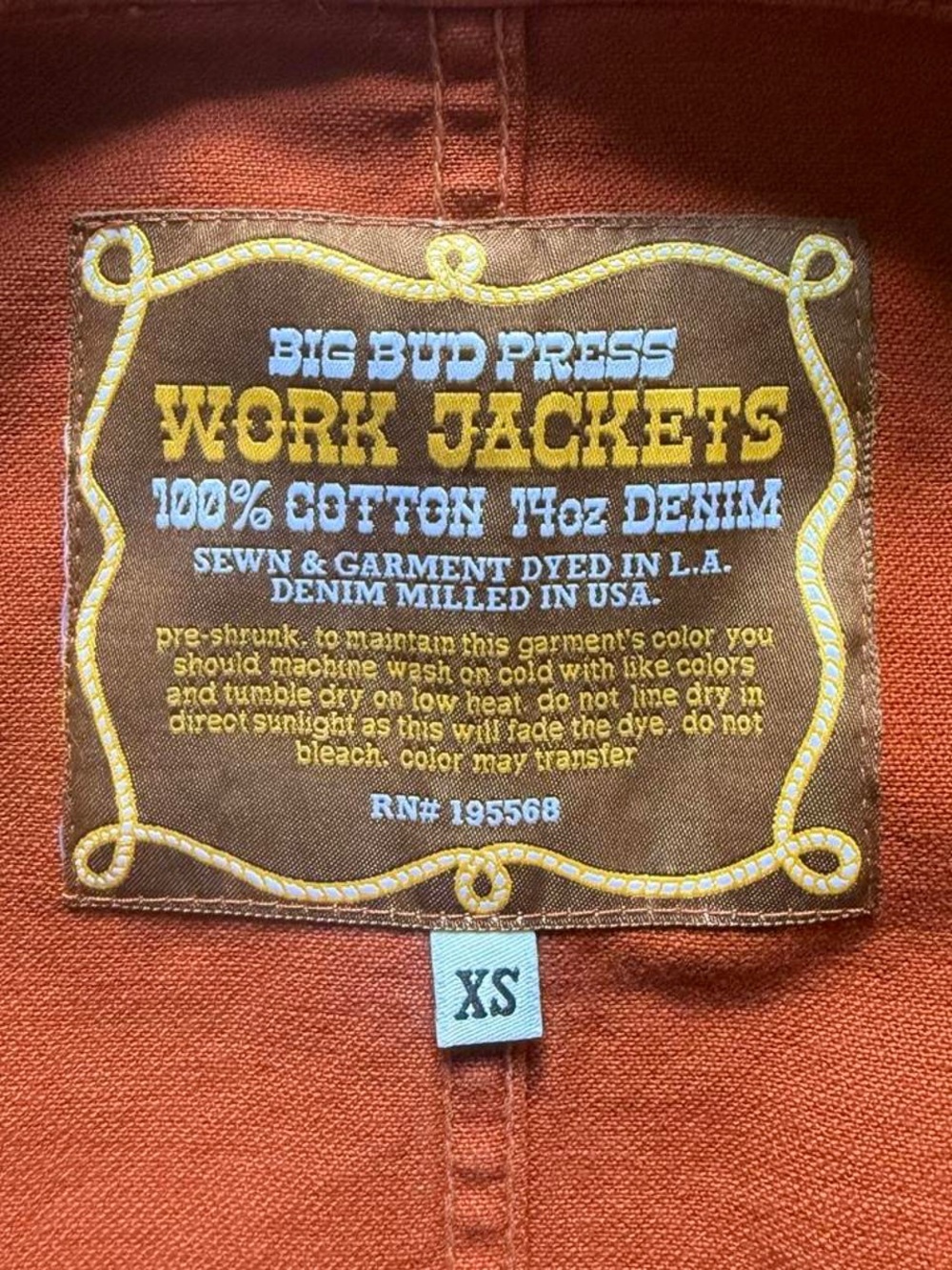 Big Bud Press work jacket xs terracotta - Picture 2 of 3